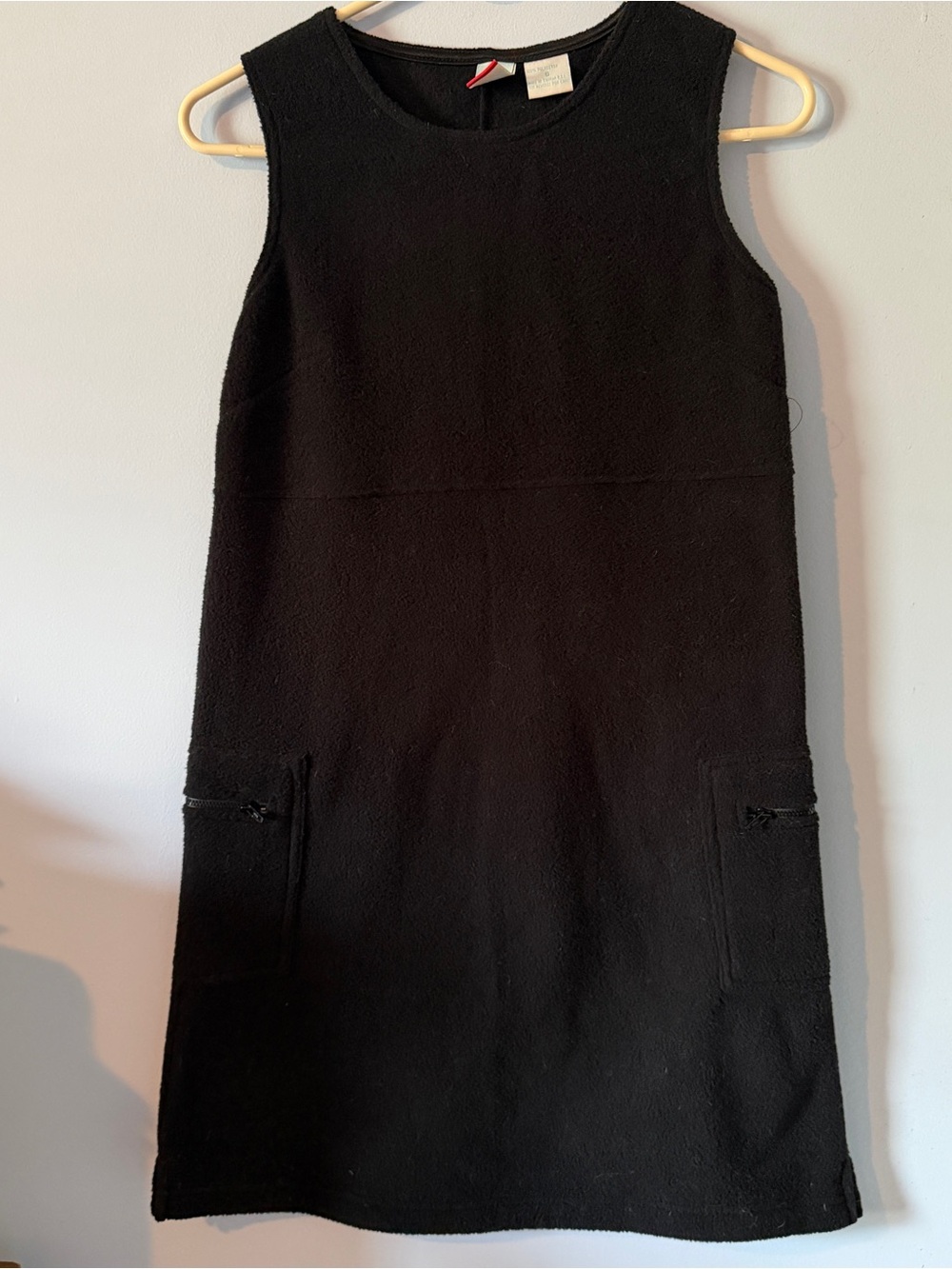 Vintage dELiA*s Black Fleece Sleeveless Mini Dress - Classic Shift Style